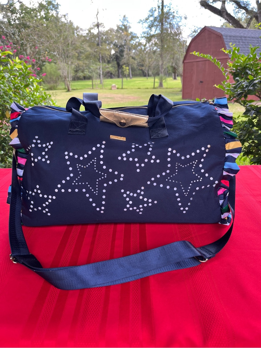 Navy Star Stud Weekend Duffel Bag by “Packed Party”